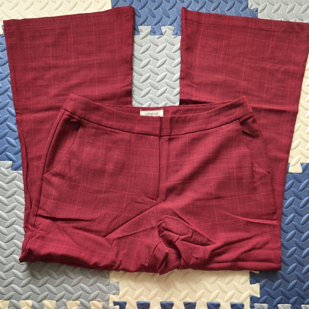 Umgee Red Plaid Women's Trousers